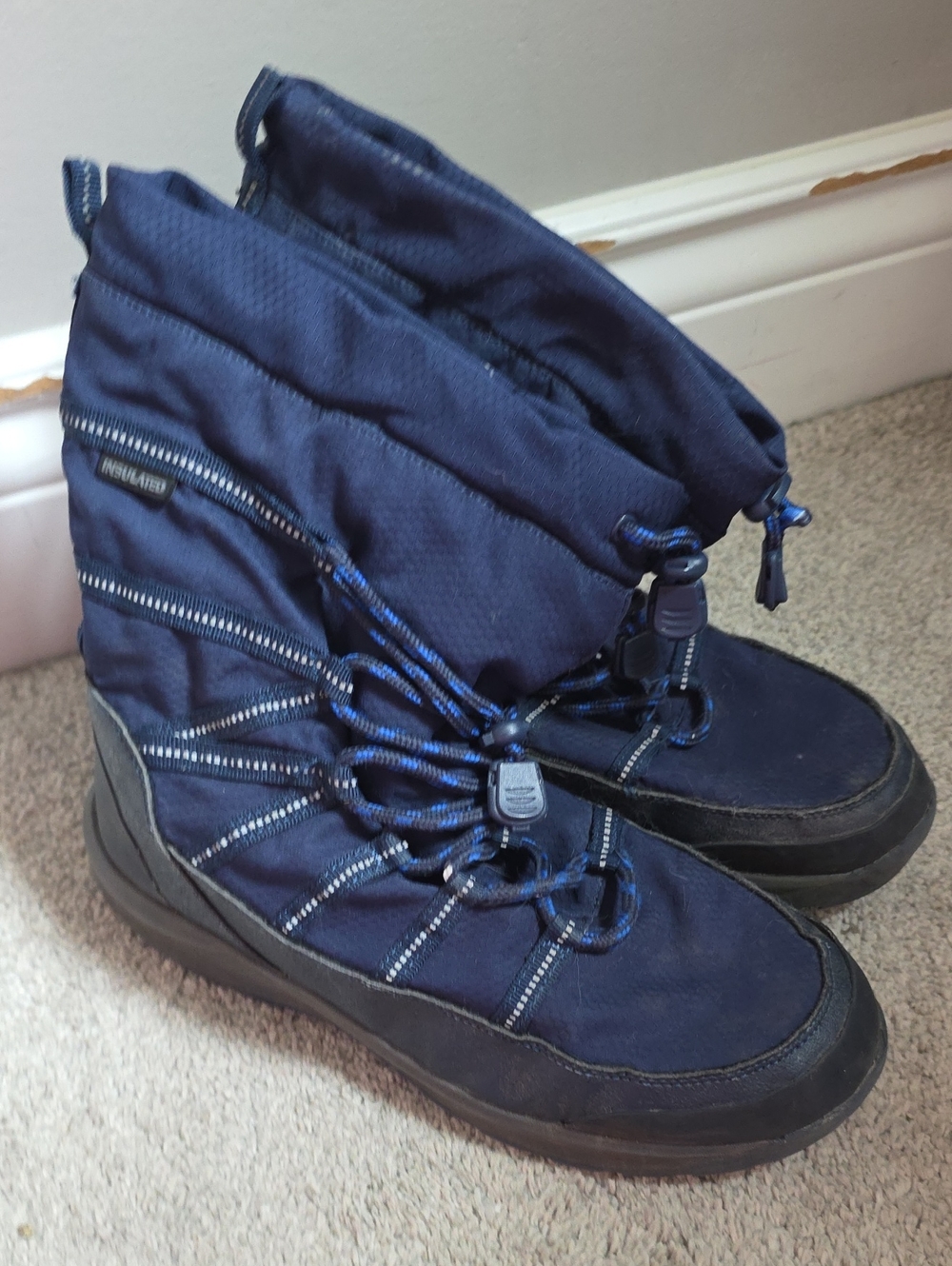 Boys Navy Winter Snow Boots